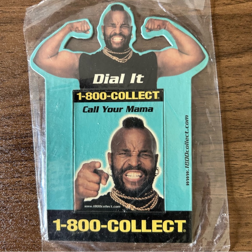 Mr. T 1-800-COLLECT Dial It PHOTO FRAME Magnet Vintage 80’s 90’s Call Your Mama